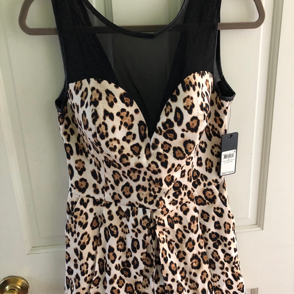 Black mesh & leopard guess Romper